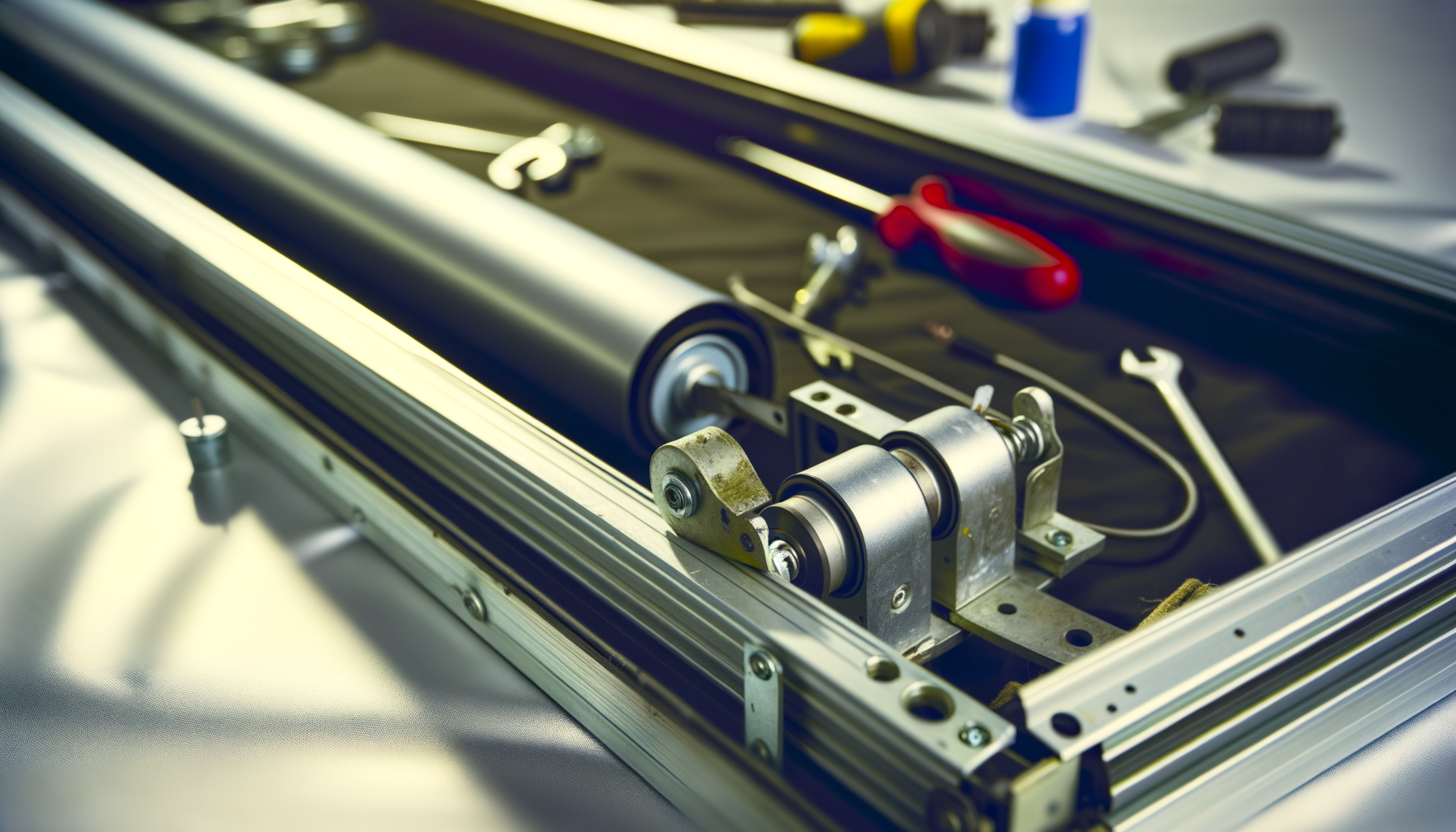 Volet roulant électrique en panne à Charancieu avec tableau de bord et moteur défaillant